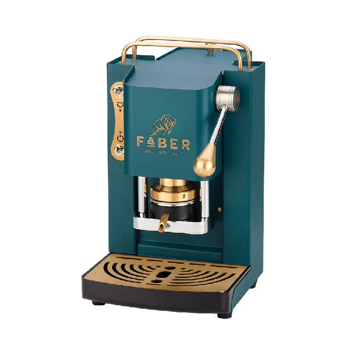 MACCHINA DA CAFFE' FABER PRO MINI DELUXE 44MM SELEZIONE OTTONE VERDE BRITISH